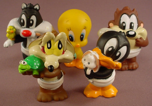 Fisher Price Set Of 5 Baby Looney Tunes Figures, The Tallest Is 3 1/2 Inches Tall