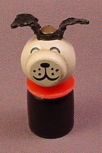 Fisher Price Vintage Lucky Dog With Wood Body & Head, Ears Attached With A Rivet