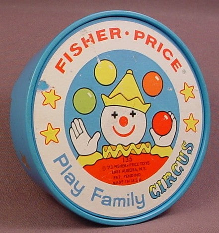 Fisher Price Vintage Blue Round Ladder Stand, 4 Inches Across, 135 Play Family Circus