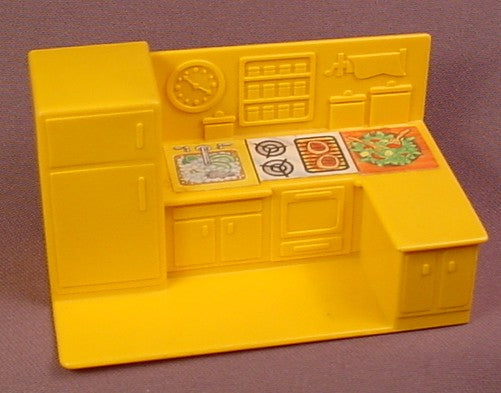 Fisher Price Vintage Orange Modular Kitchen With Counter Top & Litho, 4 Inches Long, 2551