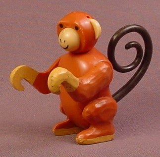 Fisher Price Vintage Brown Circus Monkey With Long Curled Black Tail, 991 Circus Train