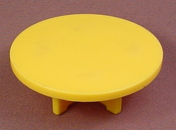Fisher Price Vintage Yellow Round Dining Room Table, 2 3/4 Inches Across, 952 2551