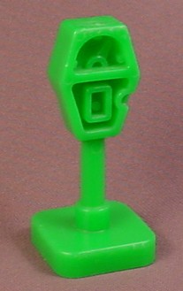 Fisher Price Vintage Green Parking Meter On A Post With A Square Base, 2504 Garage
