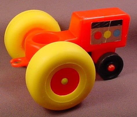Fisher Price Vintage Red Farm Tractor With Yellow Wheels & Litho, 716 Play Family Tractor