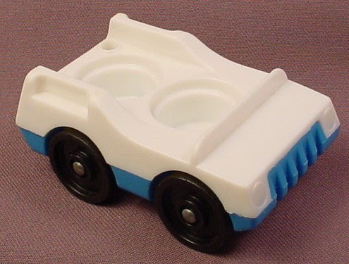 Fisher Price Vintage 2 Seat Car With White Top & Blue Base, Front To Back Seats, 2552