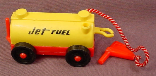 Fisher Price Vintage Red & Yellow Jet Fuel Car Tram With Red Cloth Hose & Nozzle, 996
