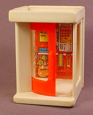Fisher Price Vintage White Phone Booth With Red Door, 997 Play Family Village