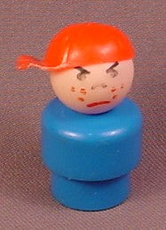 Fisher Price Vintage Angry Boy With Sideways Red Hat, C, Plastic Head & Body, 192 School