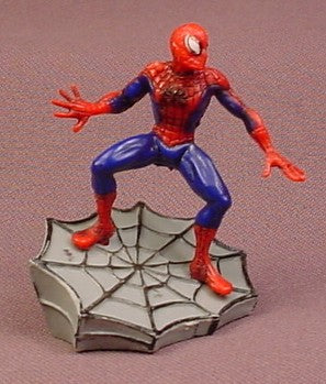Spider-Man Figure On A Web Shaped Base, 2 1/8 Inches Tall, Spiderman, 2004