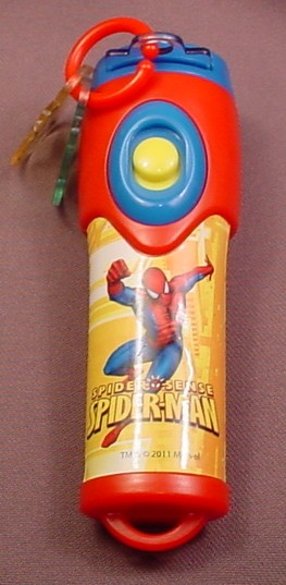 Spider-Man Flashlight With 3 Interchangeable Lenses, 4 1/2 Inches Long, Uses 2 AAA Batteries