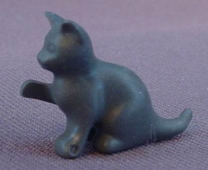 Playmobil Dark Gray Kitten Cat With One Paw Raised, Animal Figure, 3007 3336 3996 4142 4290 4347