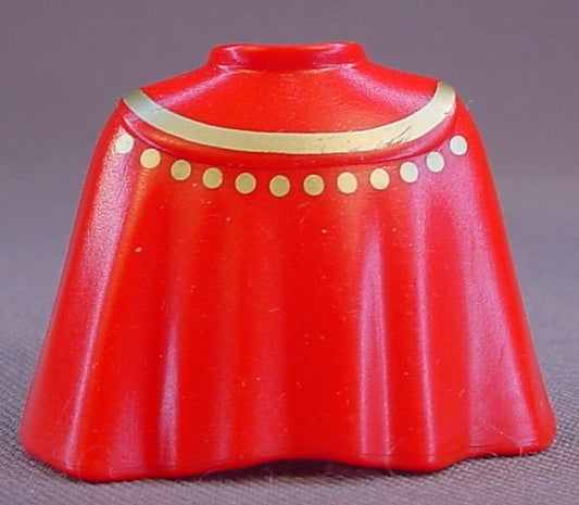Playmobil Red Half Length Cloak Or Cape With A Gold Design On The Back, 3345 3840 4211, 30 63 0780