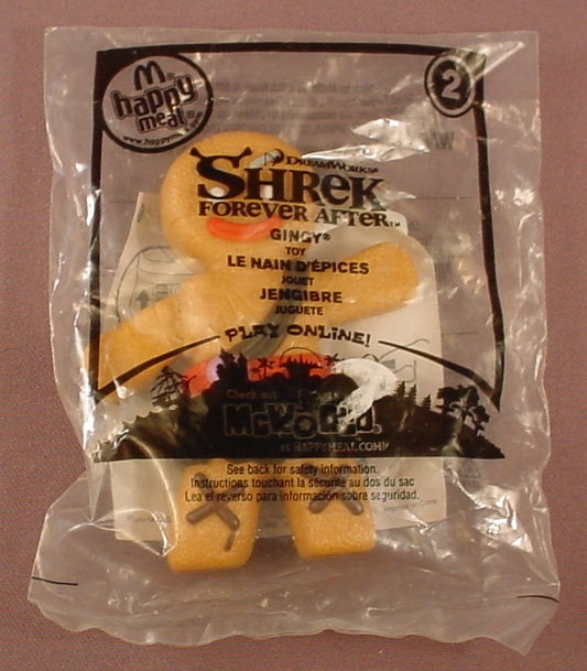 Shrek Forever After Movie Talking Gingy The Gingerbread Man Figure Toy Sealed In The Original Bag, #2, 2010 McDonalds