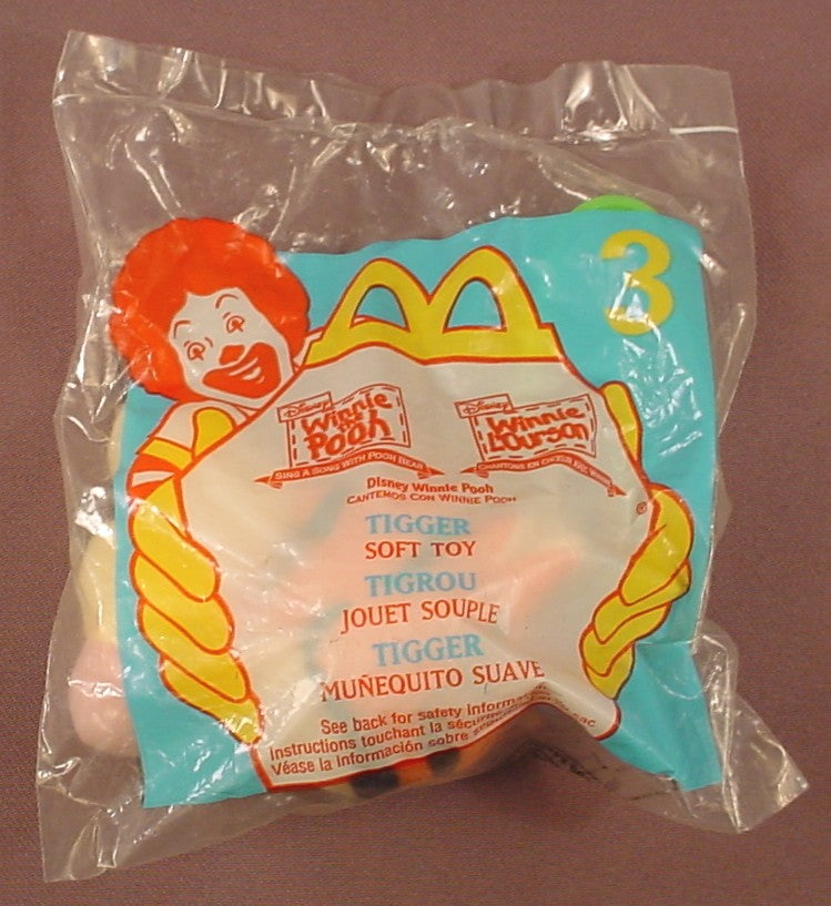Disney Winnie The Pooh Tigger Soft Toy With A Clip Sealed In The Original Bag, #3, 1999 McDonalds