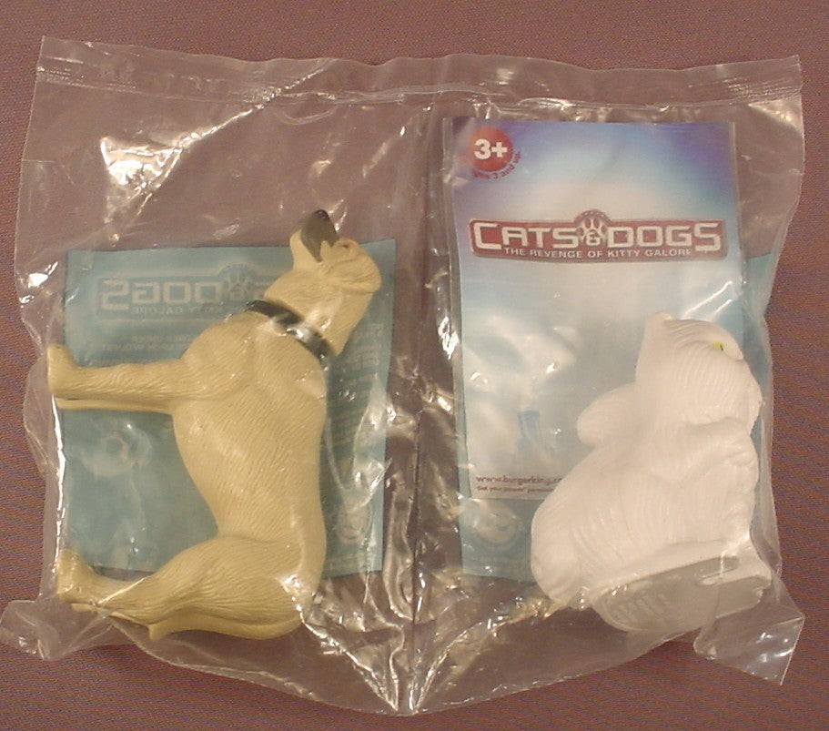 Cats & Dogs The Revenge Of Kitty Galore Movie Butch & Mr Tinkles Toys Sealed In The Original Bag, 2010 Burger King