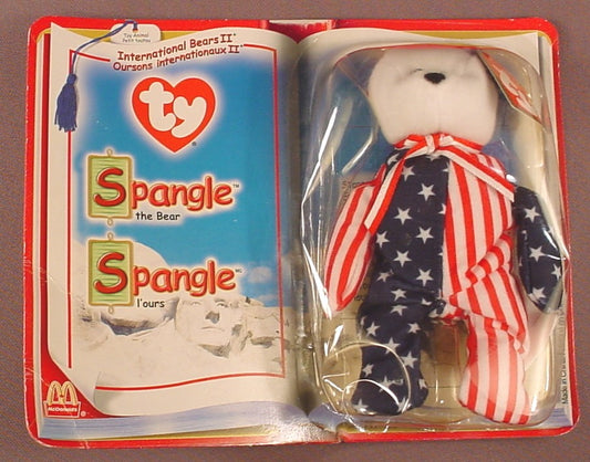 TY Beanie Baby Spangle The Bear In The Sealed Package, 1999 McDonalds, International Bears II Series