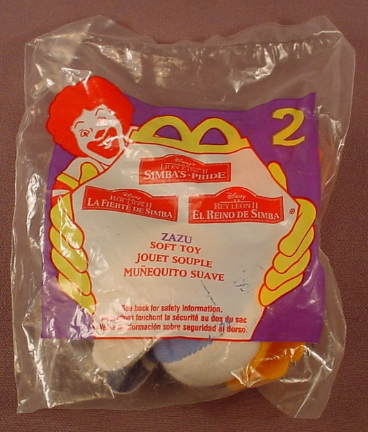 Disney The Lion King II Simba's Pride Zazu Toy Sealed In The Original Bag, #2, 1998 McDonalds