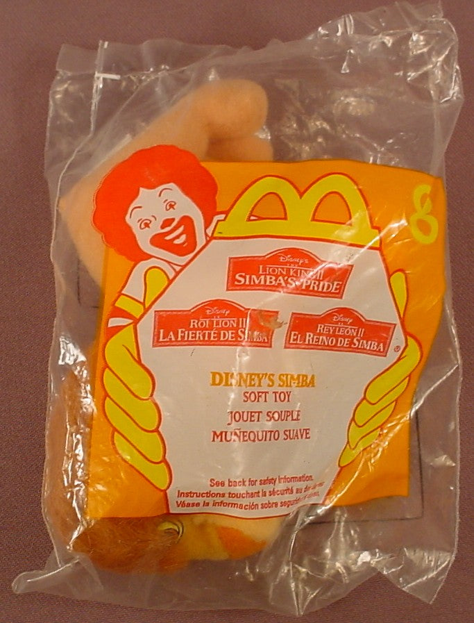 Disney The Lion King II Simba's Pride Simba Toy Sealed In The Original Bag, #8, 1998 McDonalds