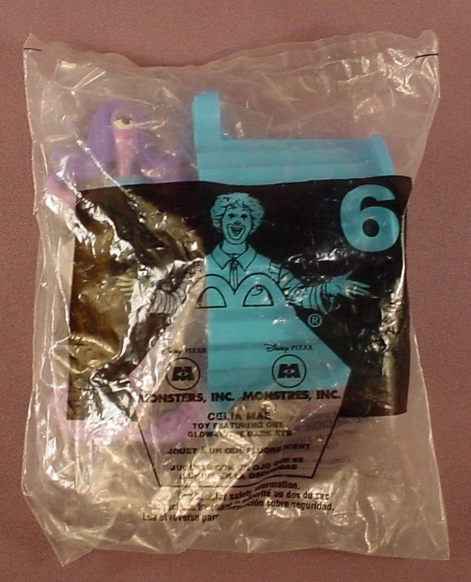 Disney Monsters Inc Celia Mae Figure & Desk Sealed In The Original Bag, #6, 2001 McDonalds