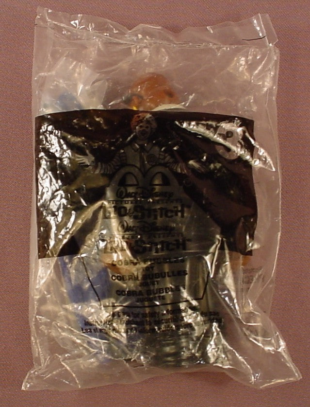 Disney Lilo & Stitch Cobra Mr Bubbles Figure With A Surfboard & Stickers Sealed In The Original Bag, #3, 2002 McDonalds