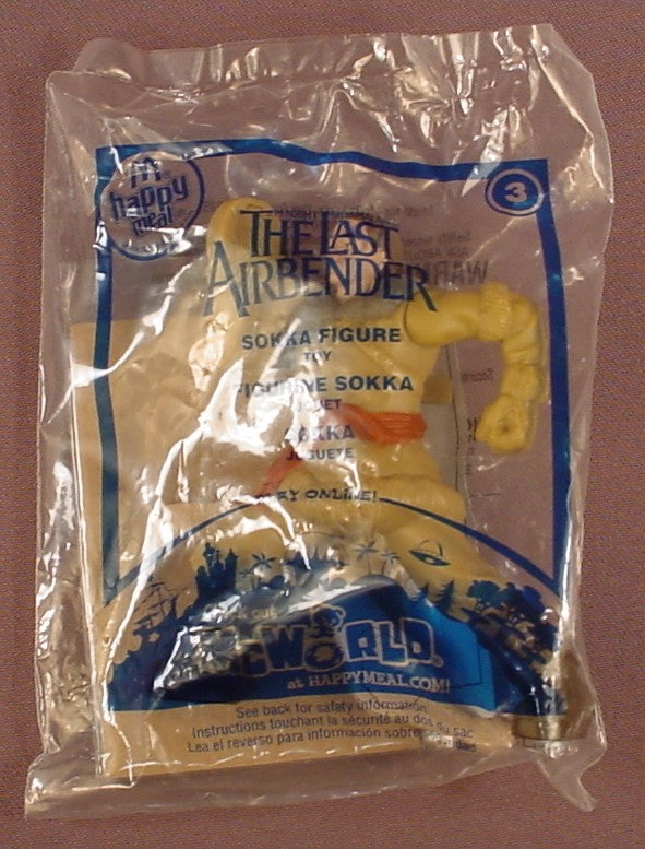 The Last Airbender Movie Sokka Figure Sealed In The Original Bag, #3, 2010 McDonalds