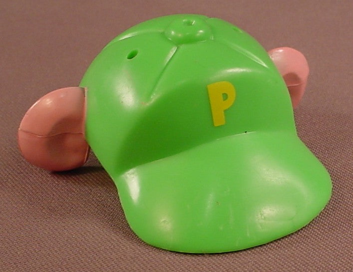Mr Potato Head Spud Buds Green Baseball Cap With Attached Ears & A Yellow P On The Front, #2309, 2006 Playskool