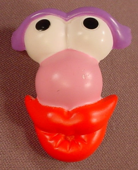 Mr Potato Head Spud Buds One Piece Face With Purple Eyebrows & A Pink Nose, Big Red Lips For Rootie Carrot, 2006 Playskool