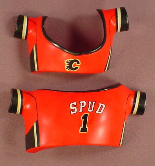Mr Potato Head Sports Spuds 2 Piece Calgary Flames Jersey, Snaps Around A 4 Inch Body, NHL, 2006 Hasbro