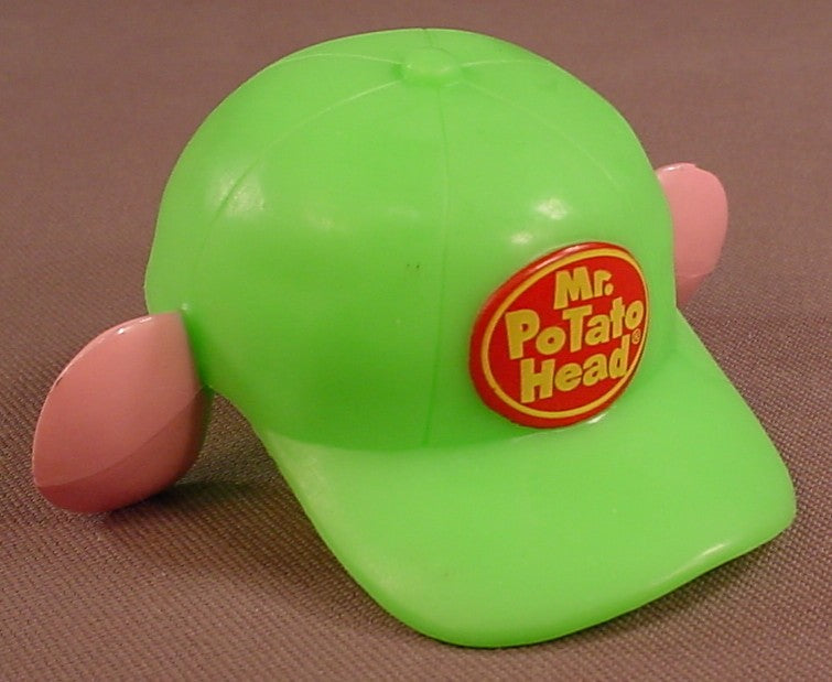 Mr & Mrs Potato Head Bright Green Farmer Hat With Attached Pink Ears & A Mr Potato Head Logo
