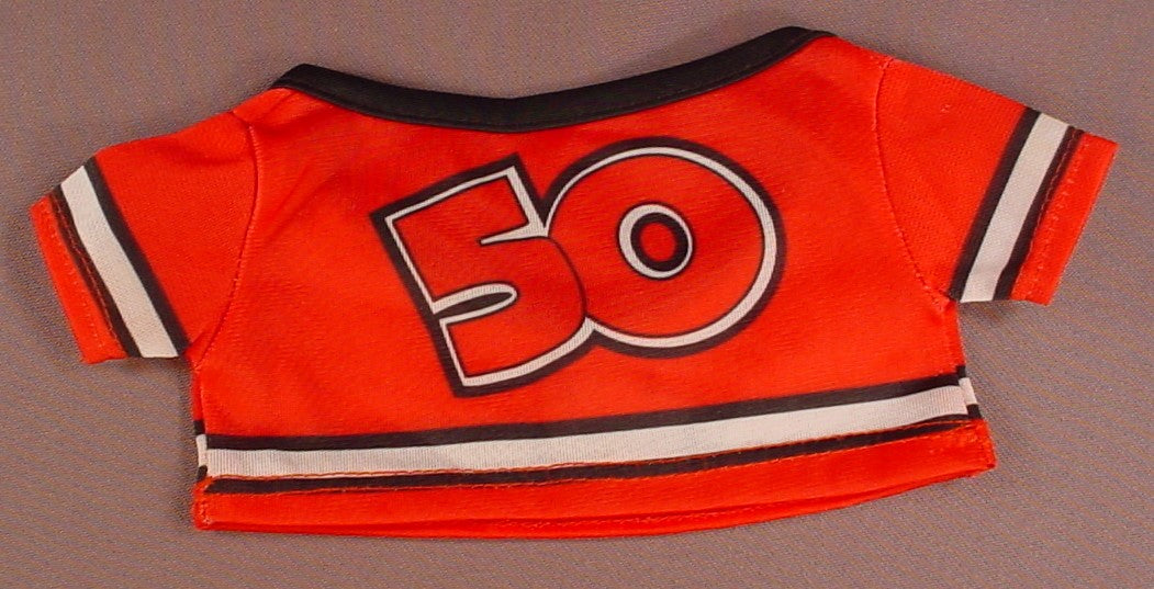 Mr Potato Head Red Cloth Hockey Jersey With A White Maple Leaf On The Front & The Number 50 On The Back