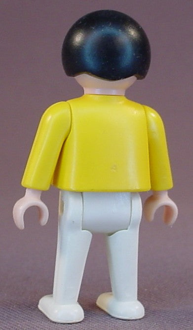 Playmobil Male Boy Child Classic Style Figure With A Yellow Shirt & White Legs, Black Hair, 3363