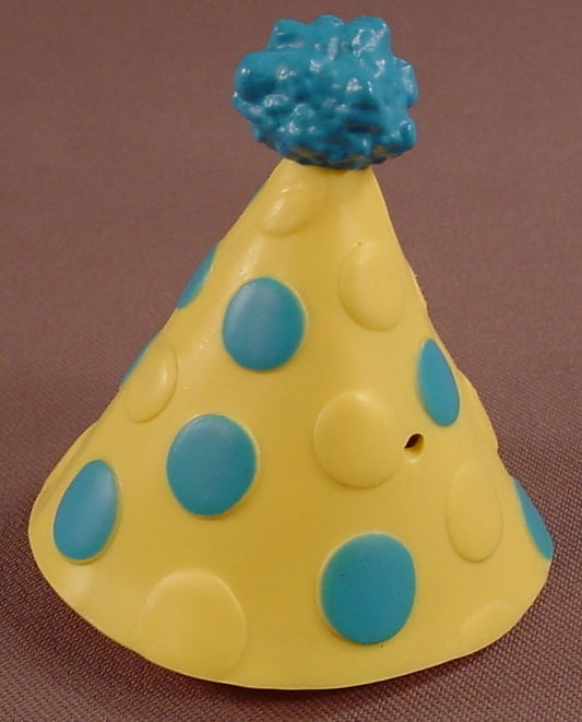 Mr Potato Head Yellow Party Hat With Blue Spots & Pom Pom, Clown Hat, Limited Edition Birthday Set #22376