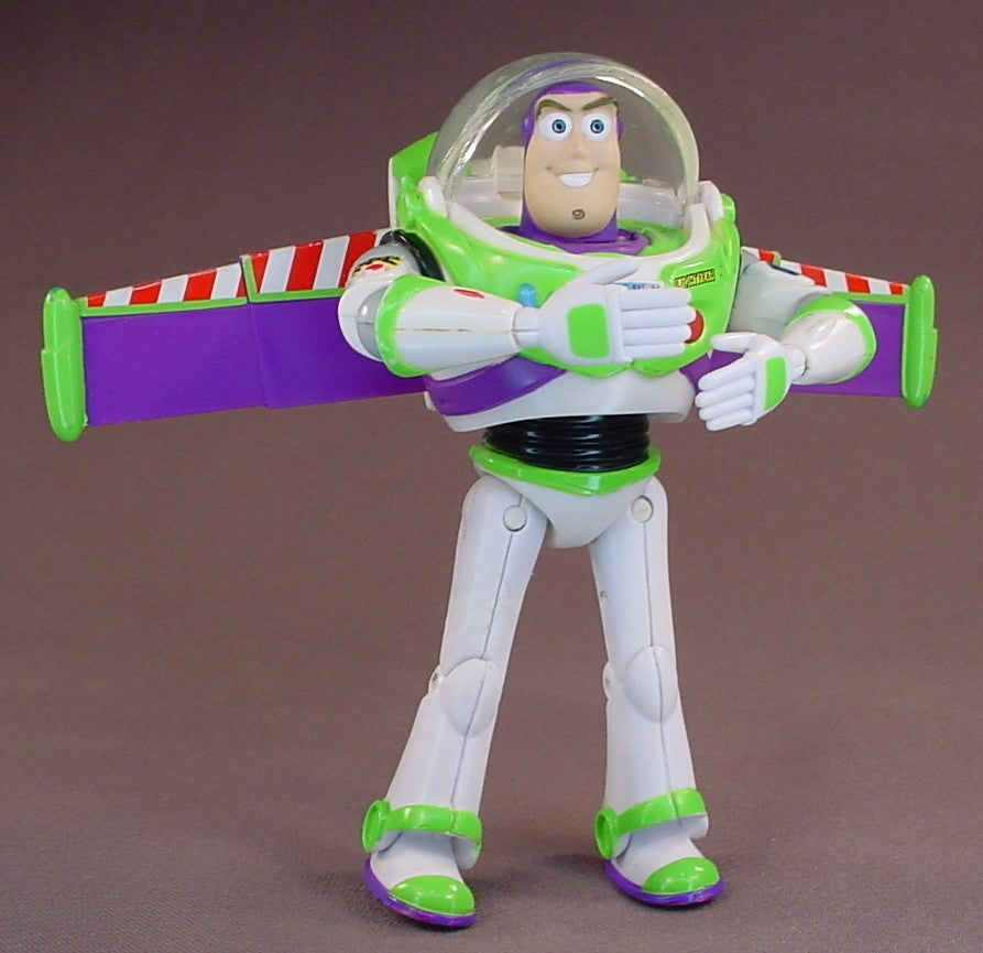 Disney Toy Story Buzz Lightyear Action Figure, The Arms Rebound When Pulled Apart, The Wings Fold Up