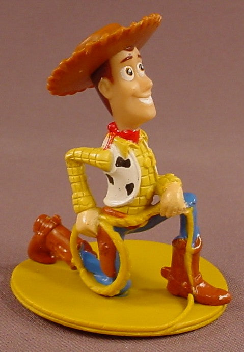 Disney Toy Story Woody Kneeling On One Knee PVC Figure On A Base, 3 Inches Tall, Decopac, Pixar, Figurine