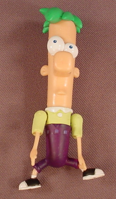 Disney Phineas And Ferb Articulated Ferb Figure, 2011 Jakks, 3 3/4 Inches Tall, The Arms & Head Move