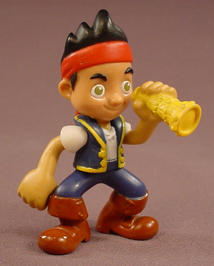Disney Jake And The Neverland Pirates Jake With A Telescope Figure, The Arms & Legs Are Moveable, 3 Inches Tall