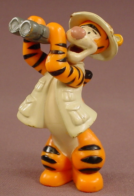 Disney Winnie The Pooh Tigger Wearing His Safari Clothes & Holding Binoculars PVC Figure, 3 1/4 Inches Tall