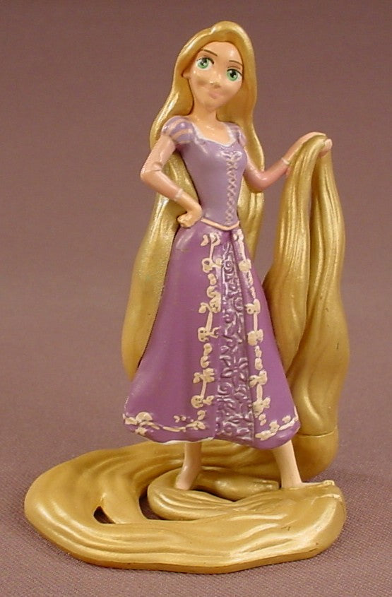Disney Tangled Movie Rapunzel With Long Coils Of Hair As The Base PVC Figure, 3 3/4 Inches Tall, Figurine