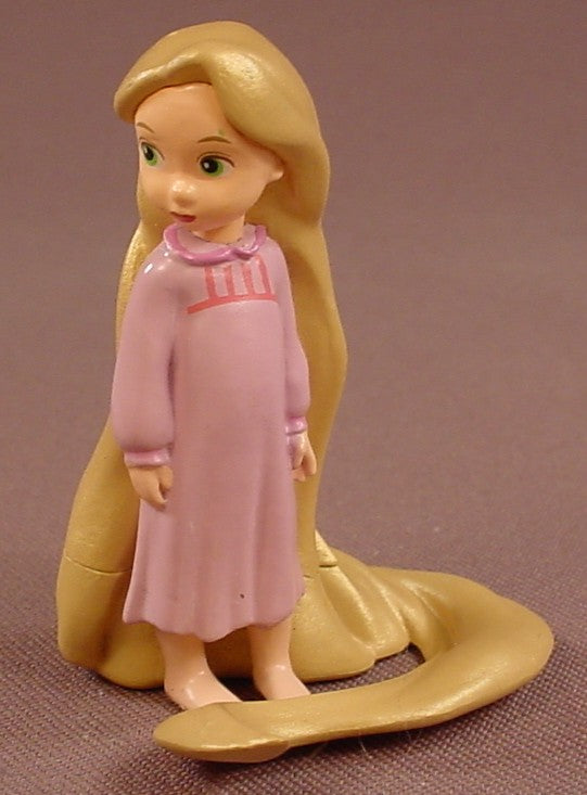 Disney Tangled Movie Rapunzel As A Toddler Or Child PVC Figure, The Base Is A Coil Of Her Hair, 2 1/4 Inches Tall