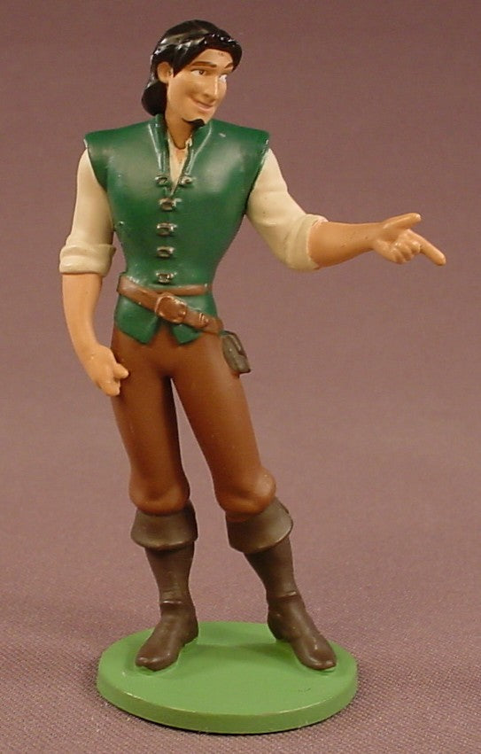 Disney Tangled Movie Flynn Rider With One Finger Pointing PVC Figure On A Base, 3 1/2 Inches Tall