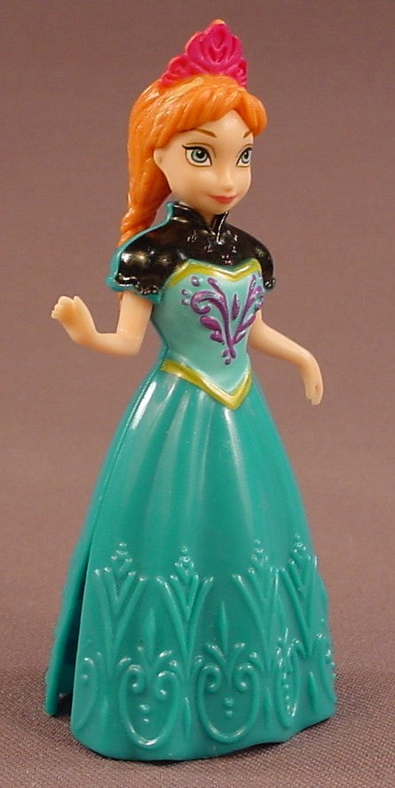 Disney Frozen Movie Anna Doll Figure With A Snap On Removable Dress, 4 Inches Tall, Mattel