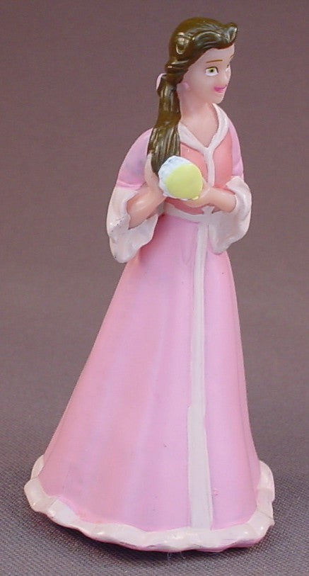 Disney Beauty & The Beast Belle In A Pink Nightgown Brushing Her Hair PVC Figure, 3 1/4 Inches Tall, Figurine