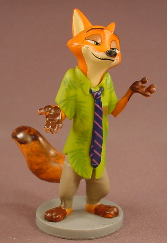Disney Zootopia Nick Wilde The Red Fox PVC Figure On A Round Base, 3 1/4 Inches Tall, Figurine