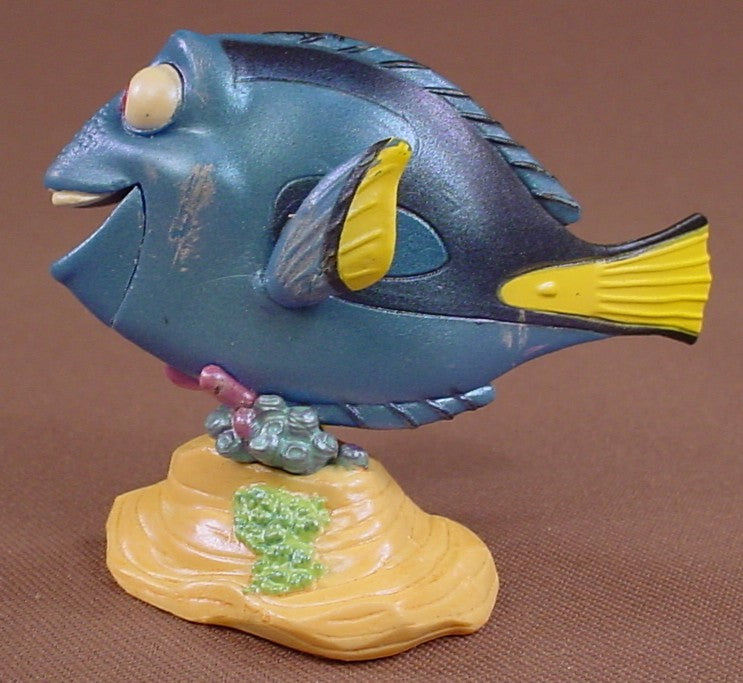 Disney Finding Nemo Dory On A Rock With Coral PVC Figure, Shiny Blue, 3 Inches Long, The Disney Store London