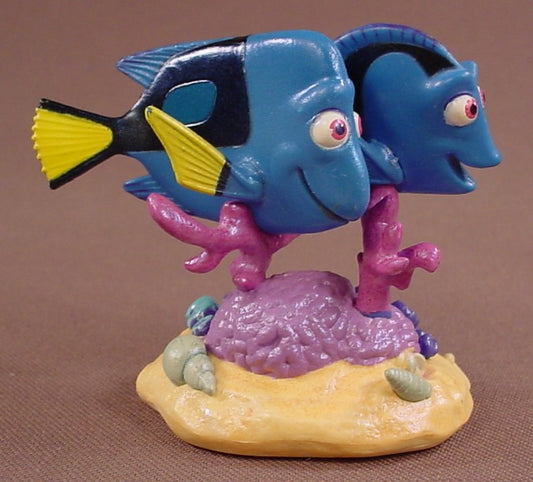 Disney Finding Dory Dory's Parents Charlie & Jenny On A Reef Base With Coral & Shells PVC Figure, 2 1/2 Inches Tall