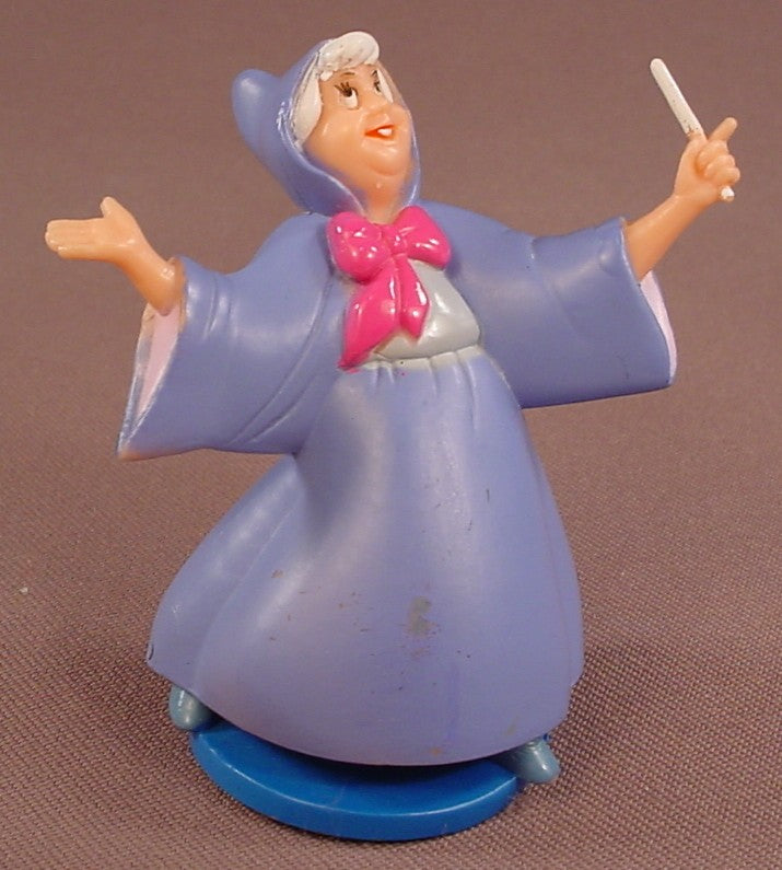 Disney Cinderella Fairy Godmother PVC Figure On A Round Blue Base, 2 3/4 Inches Tall, Figurine