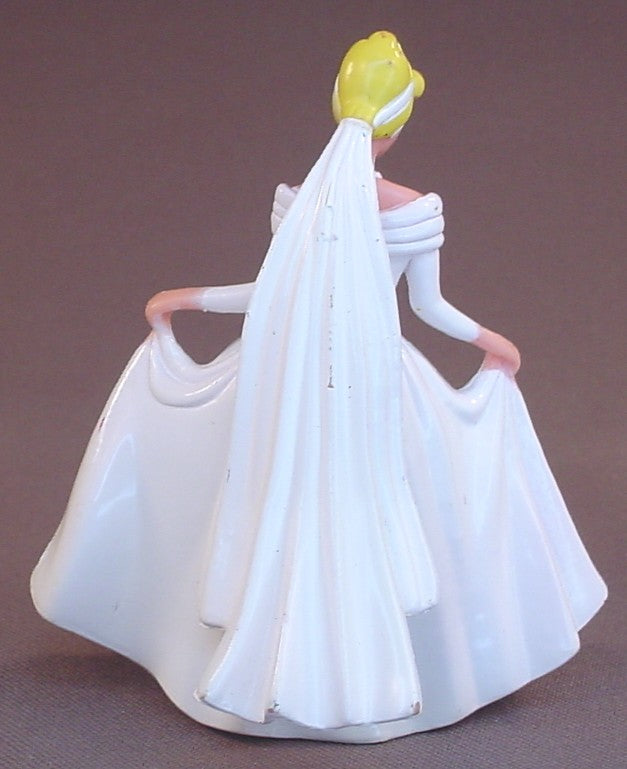Disney Cinderella As A Bride Wearing A White Wedding Dress Or Gown PVC Figure3 1/2 Inches Tall, Figurine