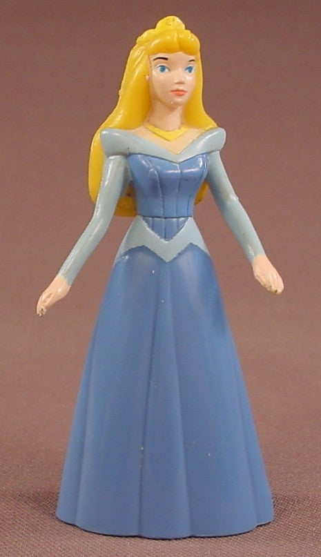 Disney Sleeping Beauty Princess Aurora PVC Figure In A Hollow Blue Plastic Dress Figure, 3 1/2 Inches Tall, 1997 McDonalds