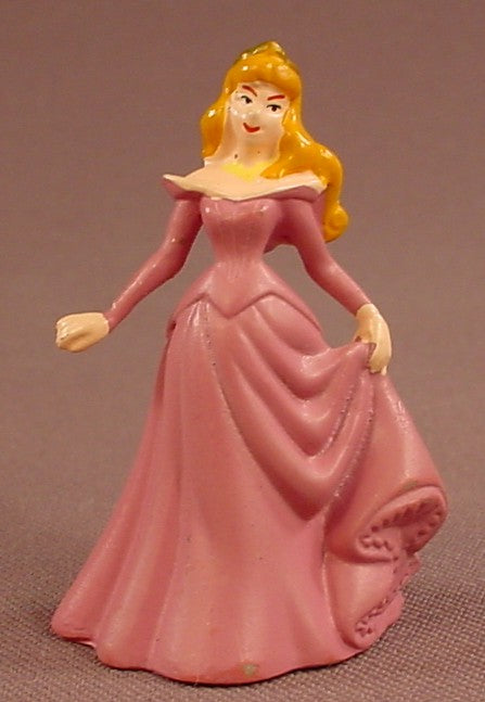 Disney Sleeping Beauty Princess Aurora In A Dark Pink Dress PVC Figure, 2 Inches Tall, Figurine