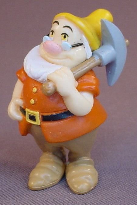 Disney Snow White Doc Dwarf With A Pick On His Shoulder PVC Figure, 2 1/8 Inches Tall, Dwarves, Figurine